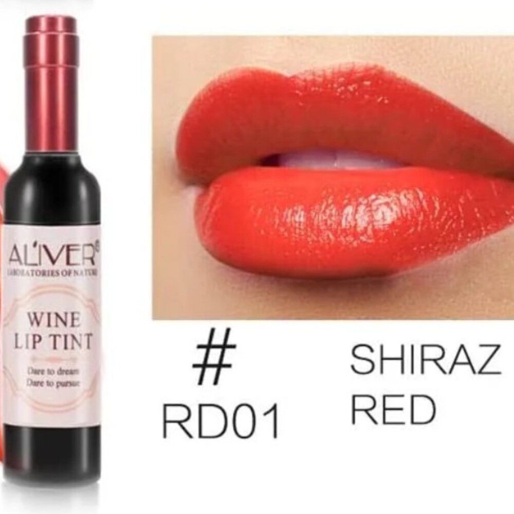 NEW Aliver Wine Lip Tint Liquid Matte #RD01 Shiraz Red